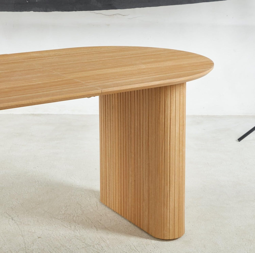 59"-90" Extendable Oval Dining Room Table for 6 to 10 Modern Farmho...