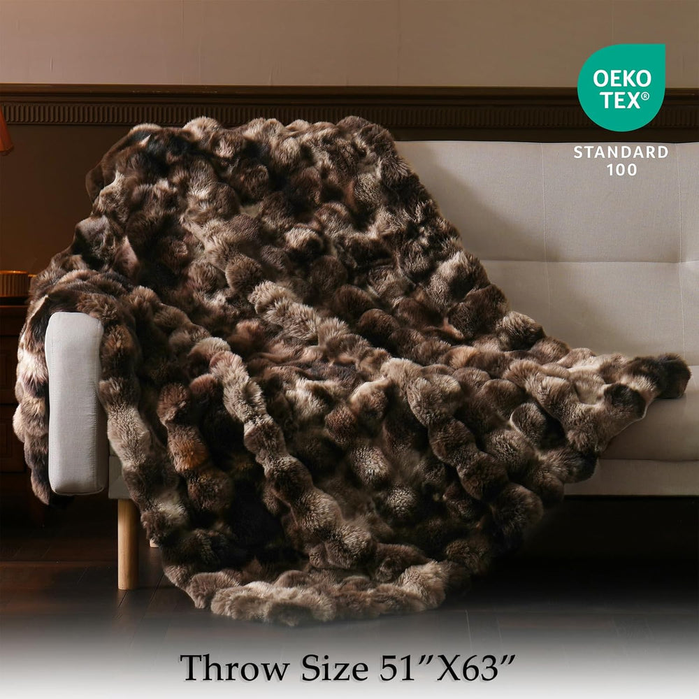 BENVWE Fluffy Faux Fur Throw Blanket for Couch, Soft Plush Thick Cozy Fuzzy L...
