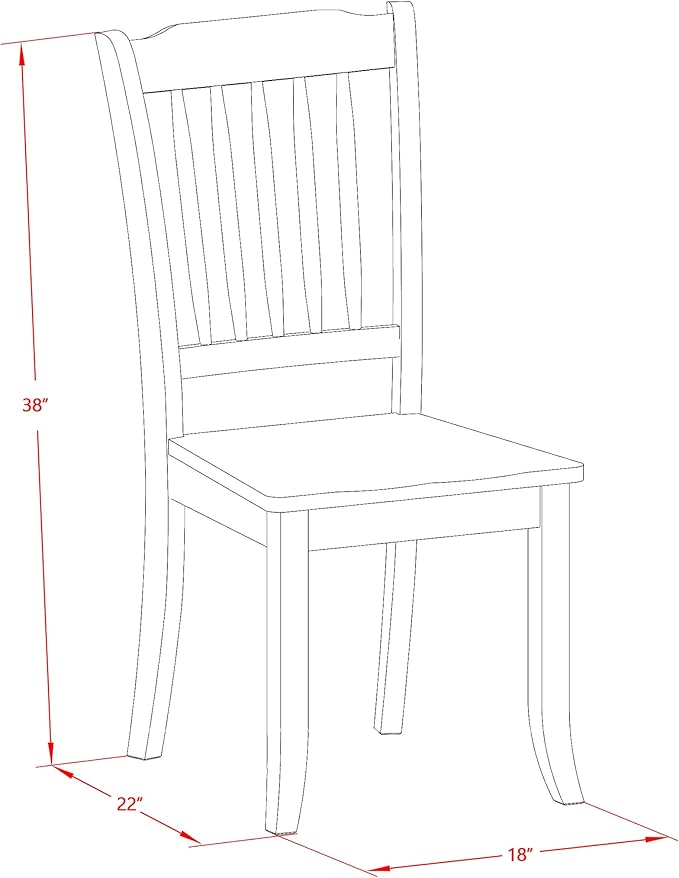 East West Furniture MZDA5-BCH-W 5 Piece Dining Room Furniture Set Includes a ...