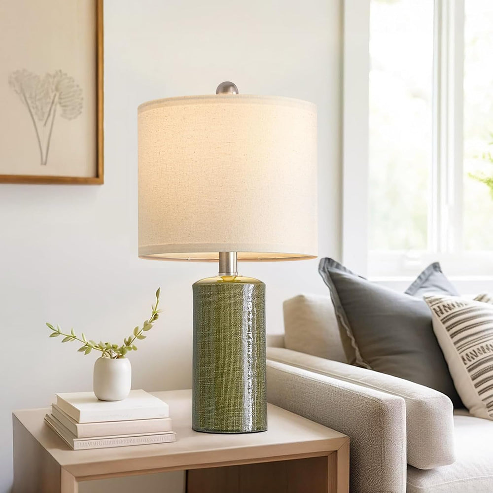 20.25" Small Table Lamps Set of 2 Modern Ceramic Lamps for Living Room