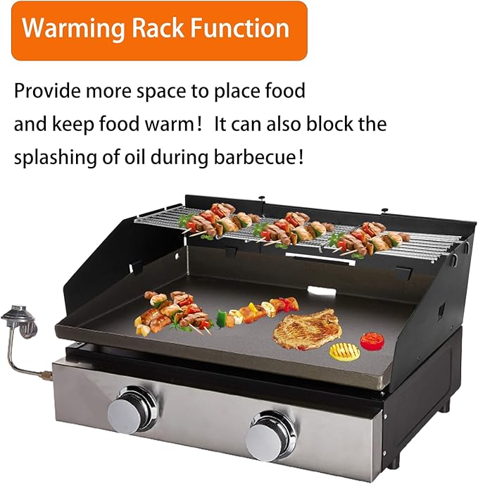 Universal Wind Screen/Guard and Griddle Warming Rack Set Fit