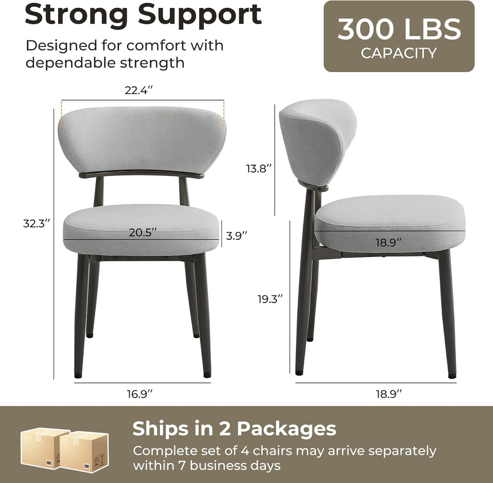 Dining Chairs Set of 4, Modern Upholstered Fabric Dining Chairs