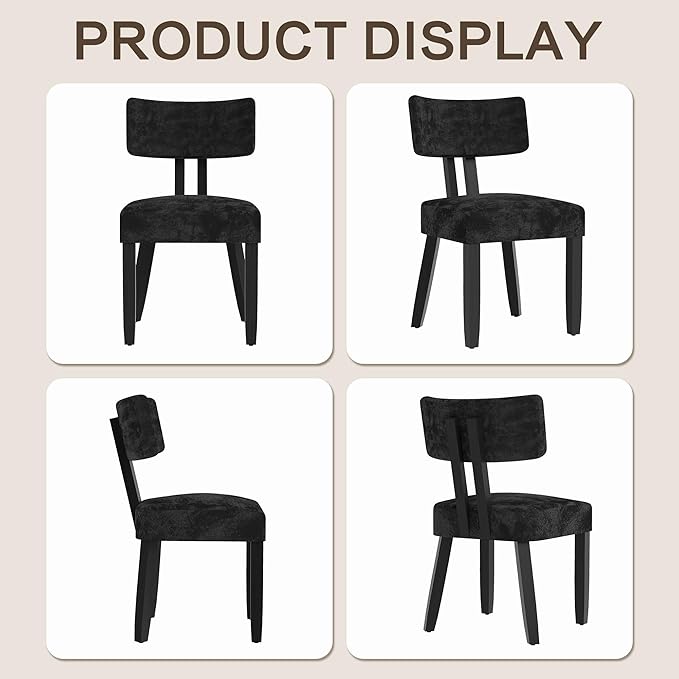 GOTMINSI Mid Century Modern Dining Chairs,Velvet Farmhouse Upholstered Kitche...