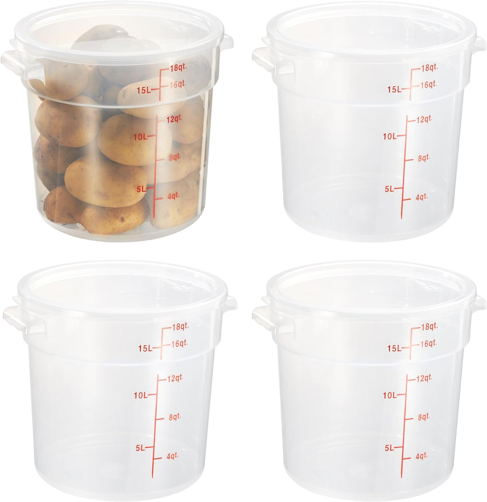 CURTA 18 Quart Translucent Round Food Storage Container