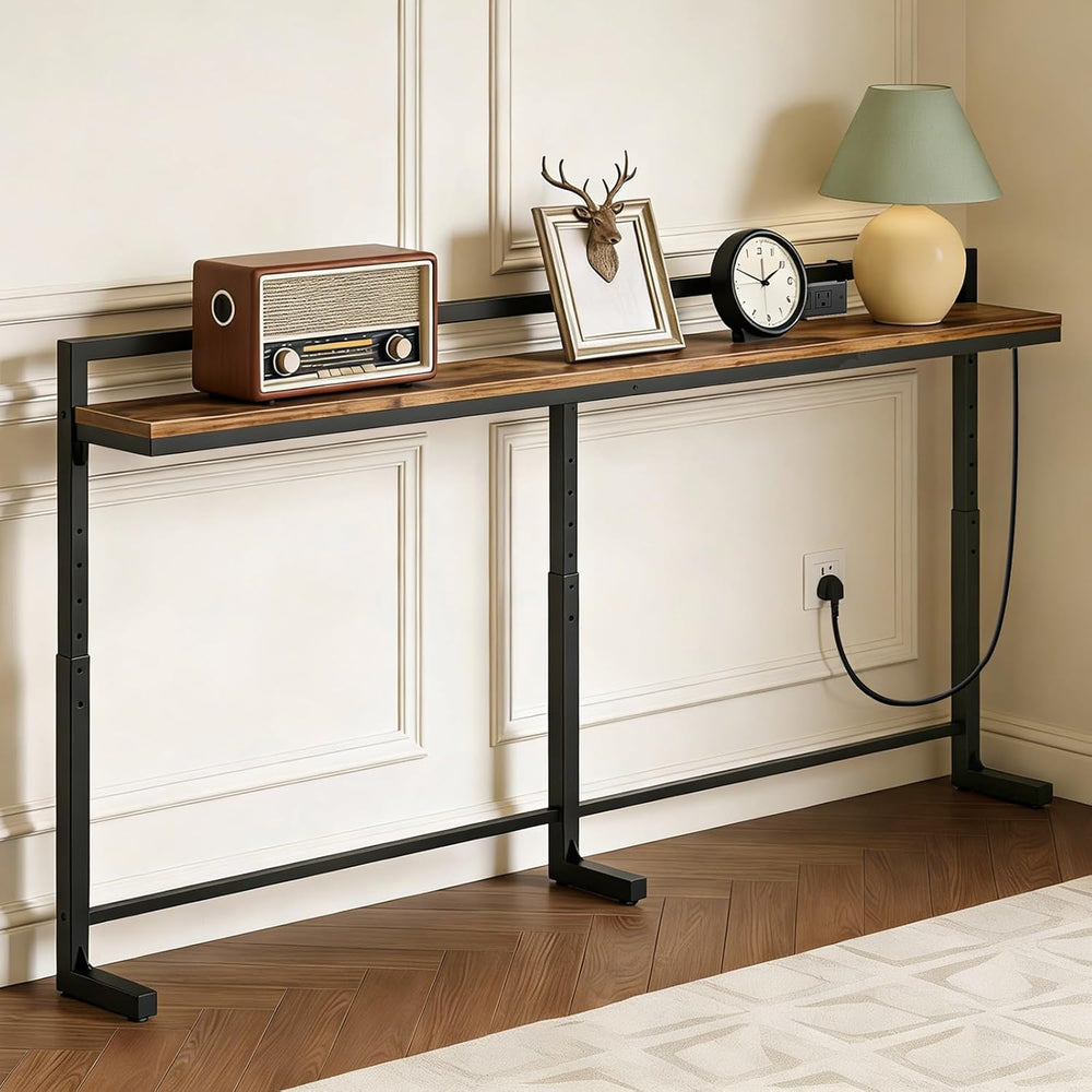 YATINEY 78.7'' Narrow Console Table with Adjustable Height (27.6'...
