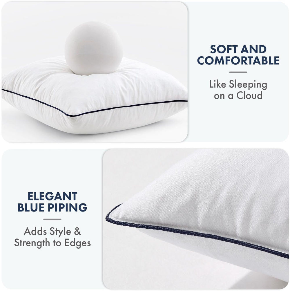 MIULEE Goose Feather Down 20x20 Pillow Insert Set of 2 with 100% Down-Proof C...