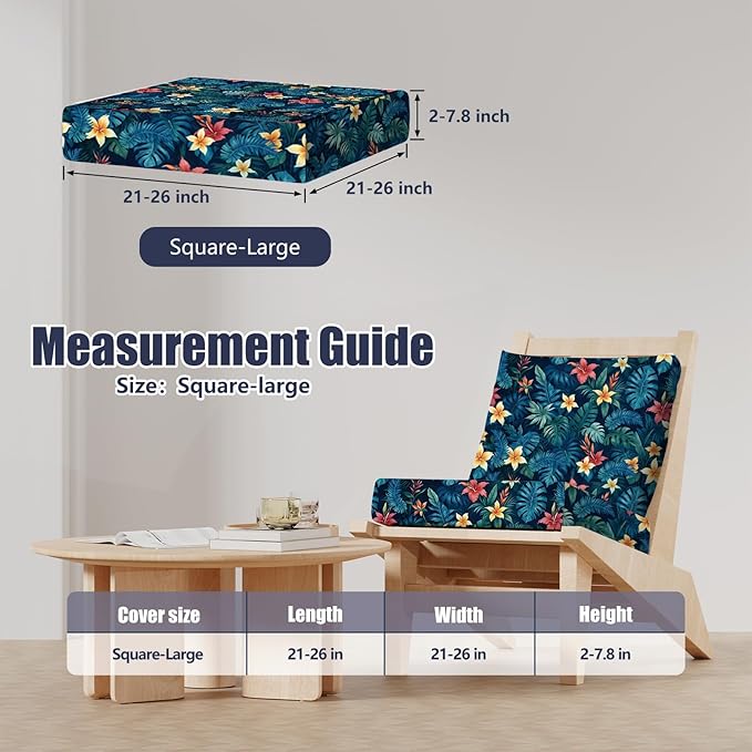 8Pcs Stretch Patio Cushion Covers, Outdoor Couch & Sofa Replacement Slipc...