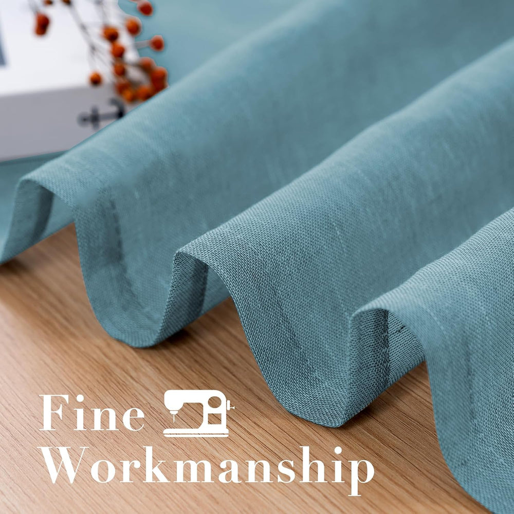Elegant Natural Linen Curtain Panels Energy Efficient Semi - Sheers Linen Cur...