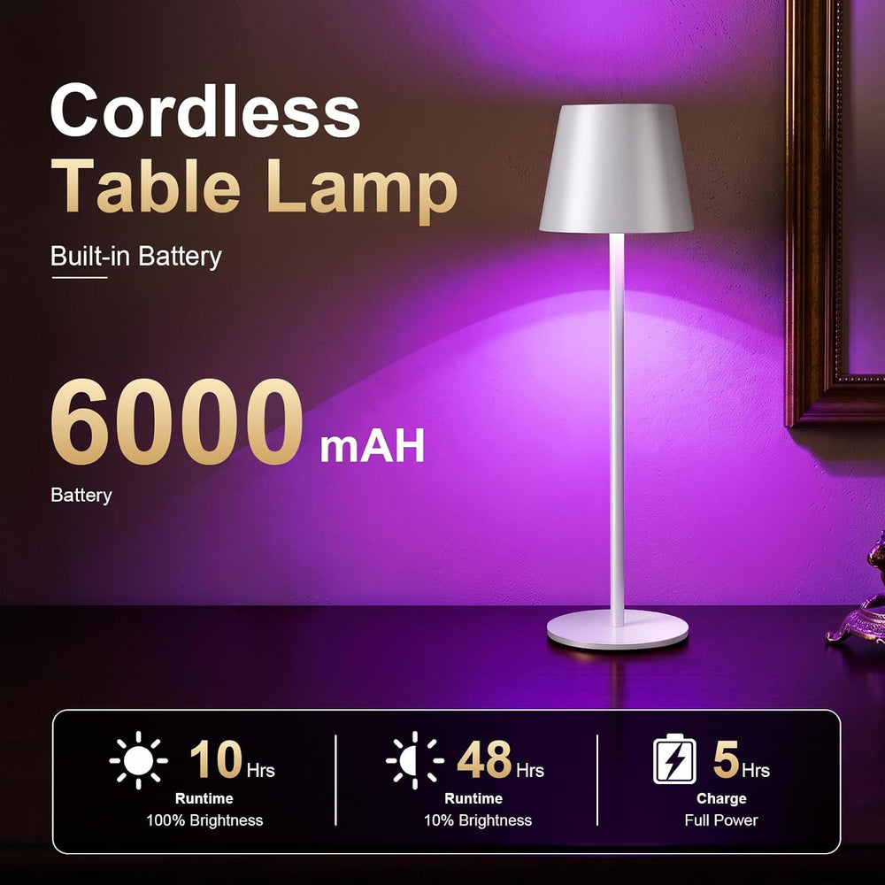 4 Pack Cordless Table Lamp Rechargeable White