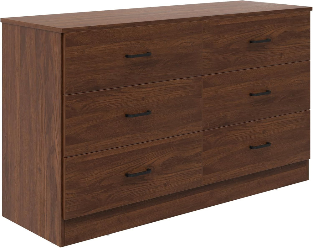 Bigbiglife Wood Dresser for Bedroom, 6 Drawer Double Dresser, Mid Century Mod...