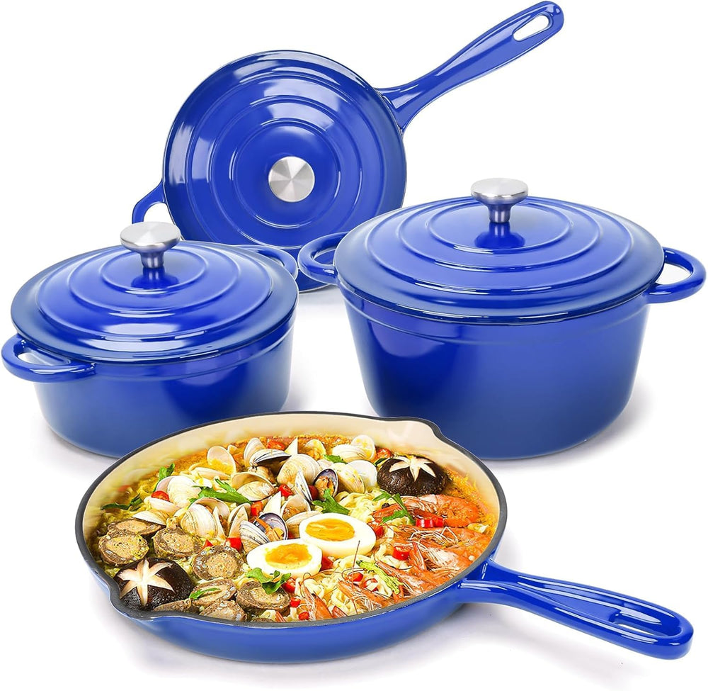 Hisencn Enameled Cast Iron Cookware Set
