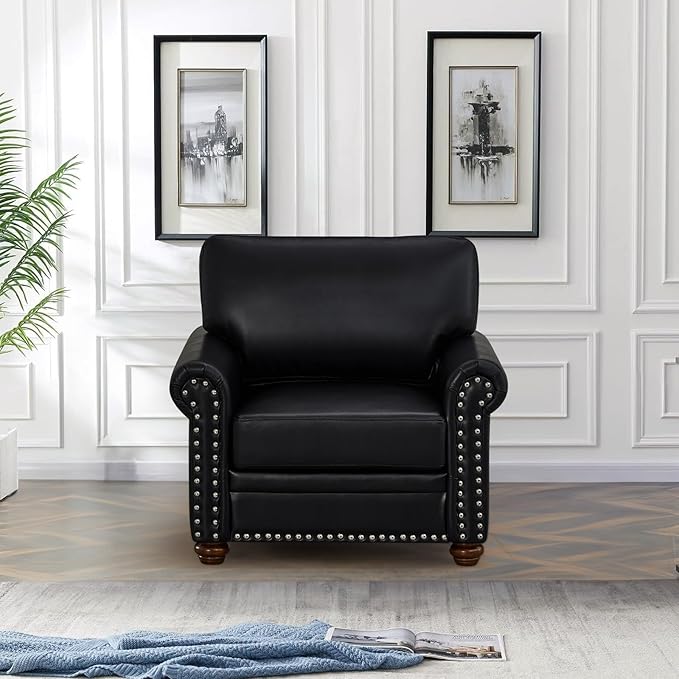 2 Piece Faux Leather Sofa Set,Modern Chair and Couch Sets with Storage,Mid Ce...