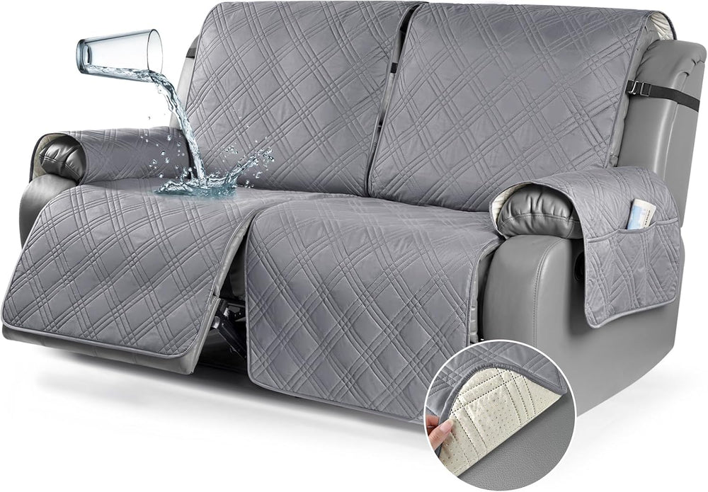 TAOCOCO 100% Waterproof Oversized Loveseat Recliner Cover, Non Slip Split Couch
