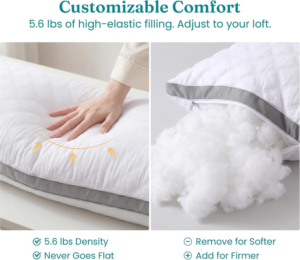 Oubonun Full Body Pillow for Side Sleeper, Adjustable Firm Long Bed Pillow