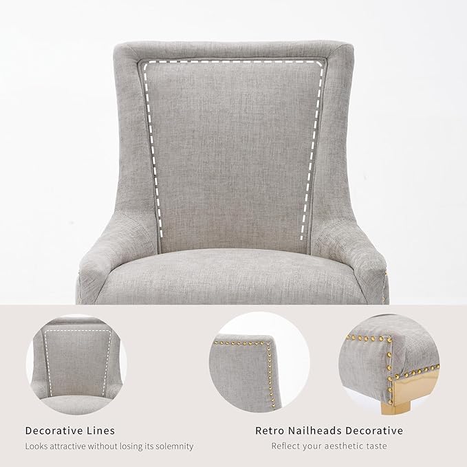 Dining Chairs Set of 4, Kitchen & Dining Room Chairs, Chenille Fabric Uph...