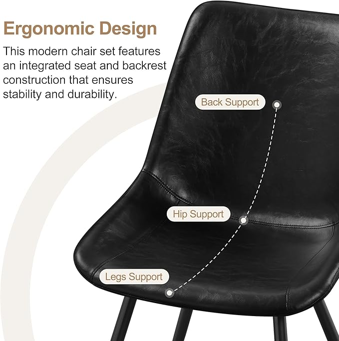 Yaheetech Dining Chairs Set of 4 Modern Upholstered Dining Room Chairs with F...