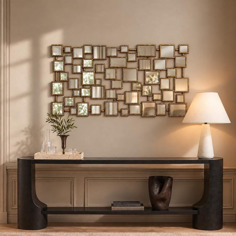 Large Modern Accent Wall Mirror for Living Room Gold 23.6"x47" Meta...