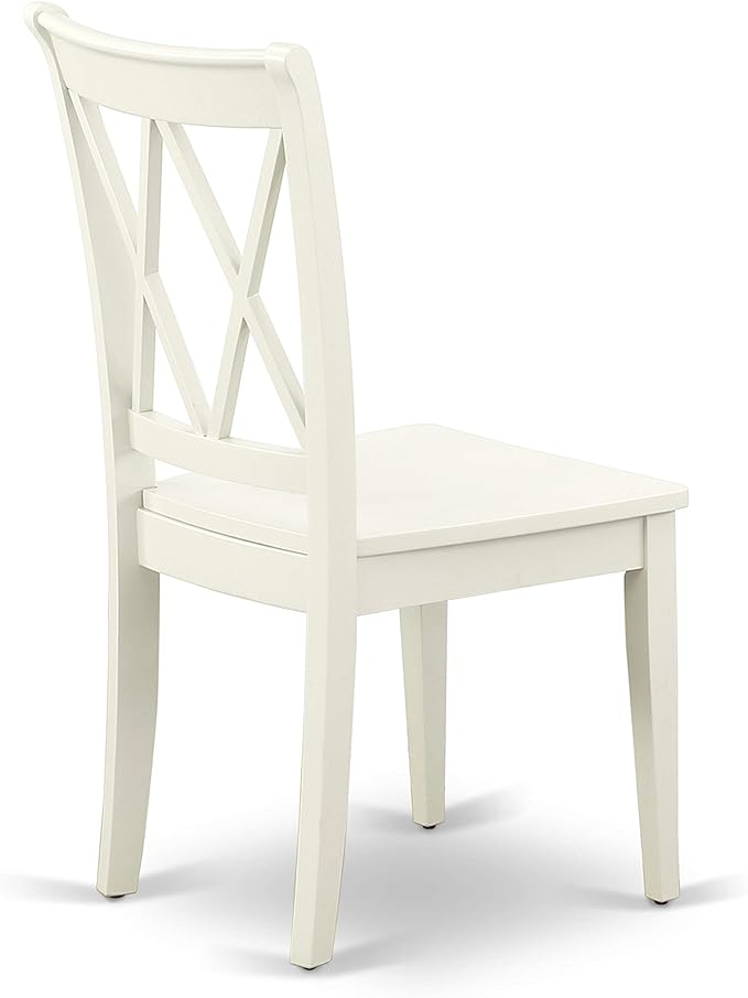 East West Furniture CLC-LWH-W Clarksville Dining Room Chairs - Double Cross B...