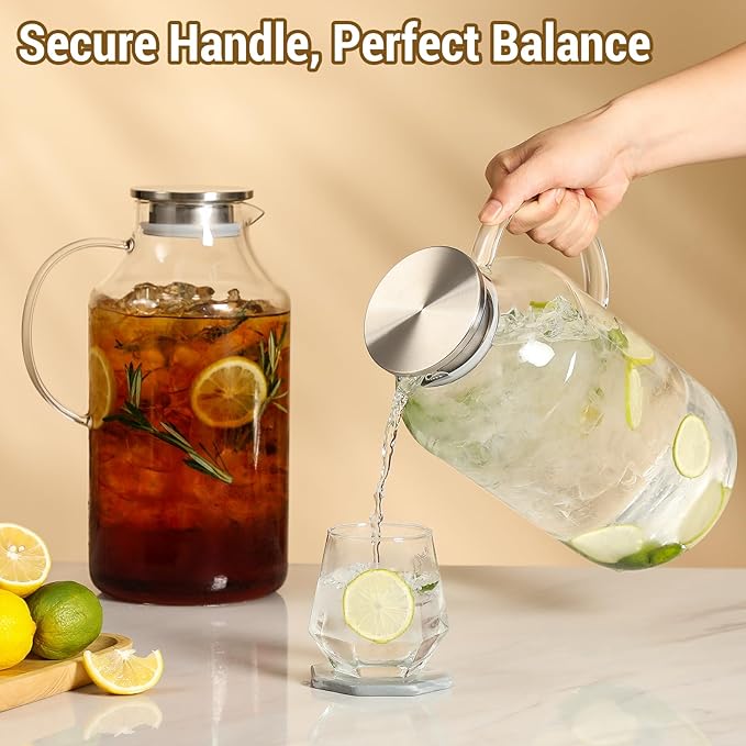 2 Pack 1 Gallon thickened Glass Pitcher