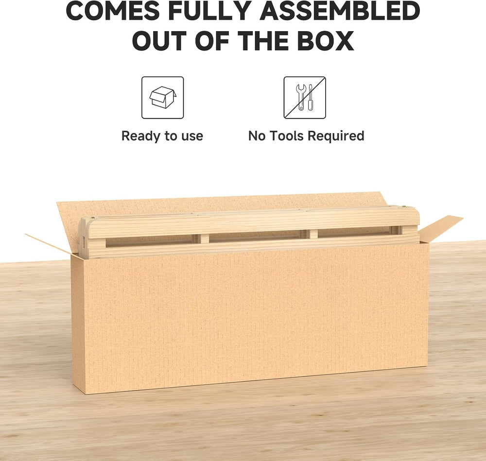 Full Size Foldable Floor Bed Frame, Solid Wood Slat Base for Futon Mattress