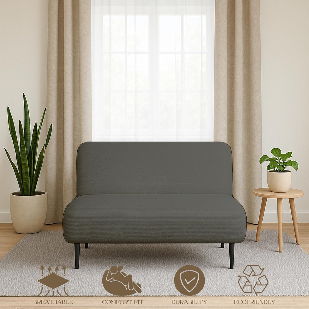 Queen Size Foldable Armless Futon Covers - Microfiber Futon Slipcovers Furnit...