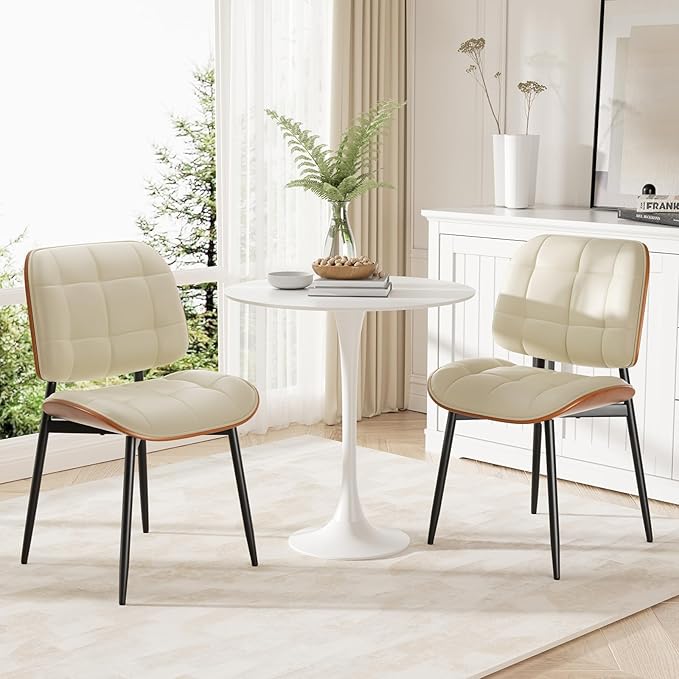 Dining Chairs Set of 6, Mid Century Modern Dining Room Chair with Thick Cushi...