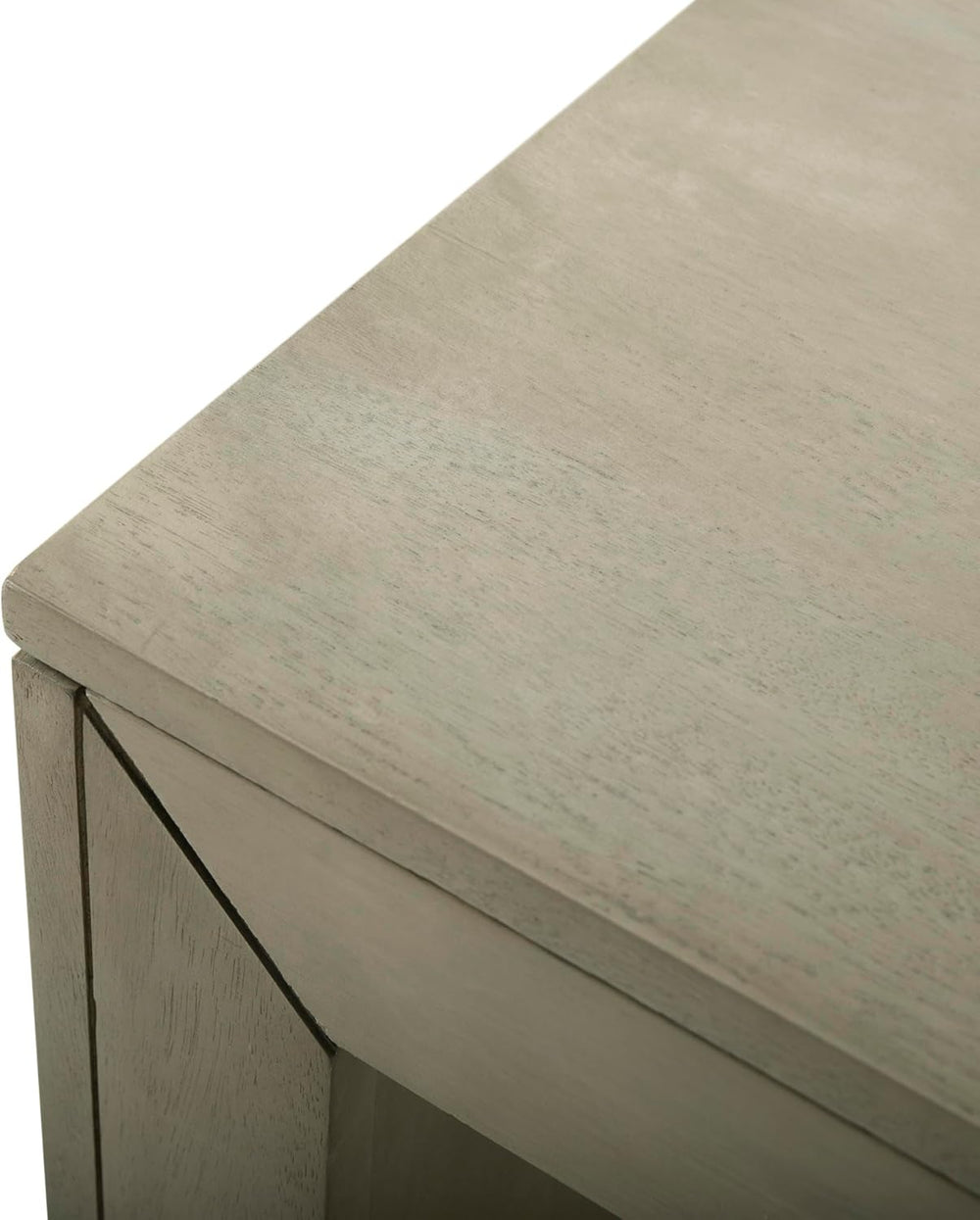 GDFStudio Farmhouse Acacia Wood Dining Bench, Light Gray Oak
