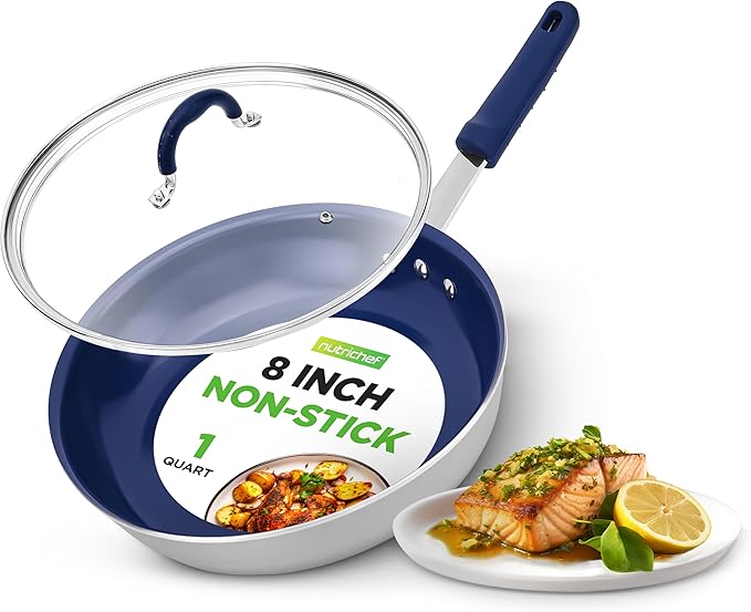 NutriChef 8" Fry Pan With Lid
