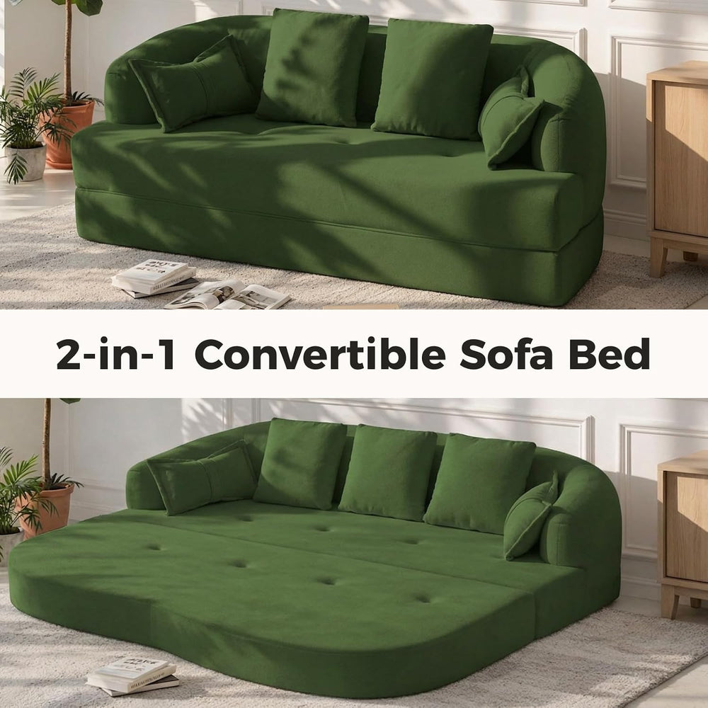 70" Convertible Sofa Bed, Chenille Boneless Comfortable Sleeper Futon
