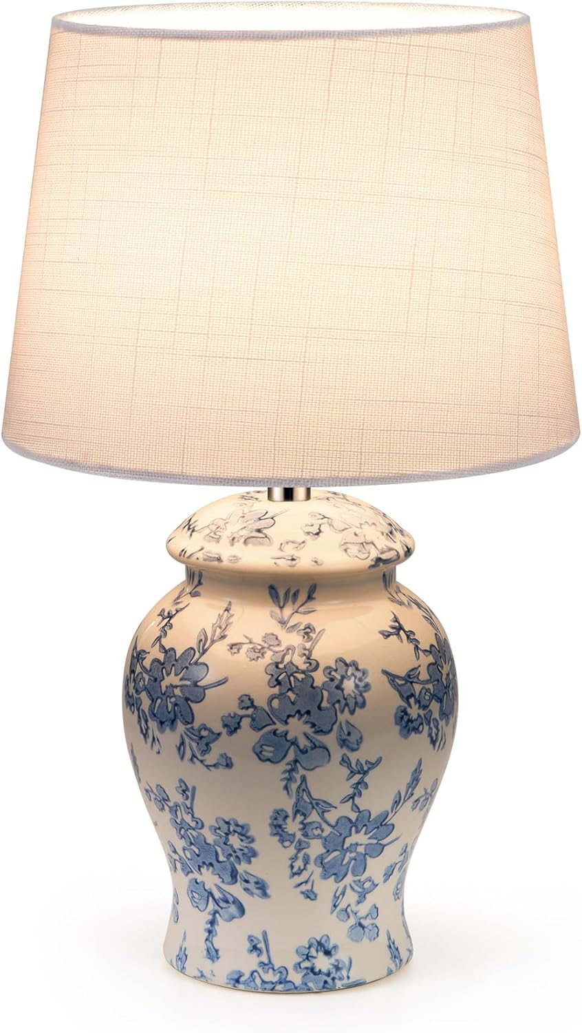 13.6" Cordless Ceramic Table Lamp Rechargeable Battery Operated