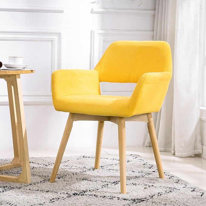 Desk Chair No Wheels Vanity Chair Comfy Accent Chair for Living Dining Room B...