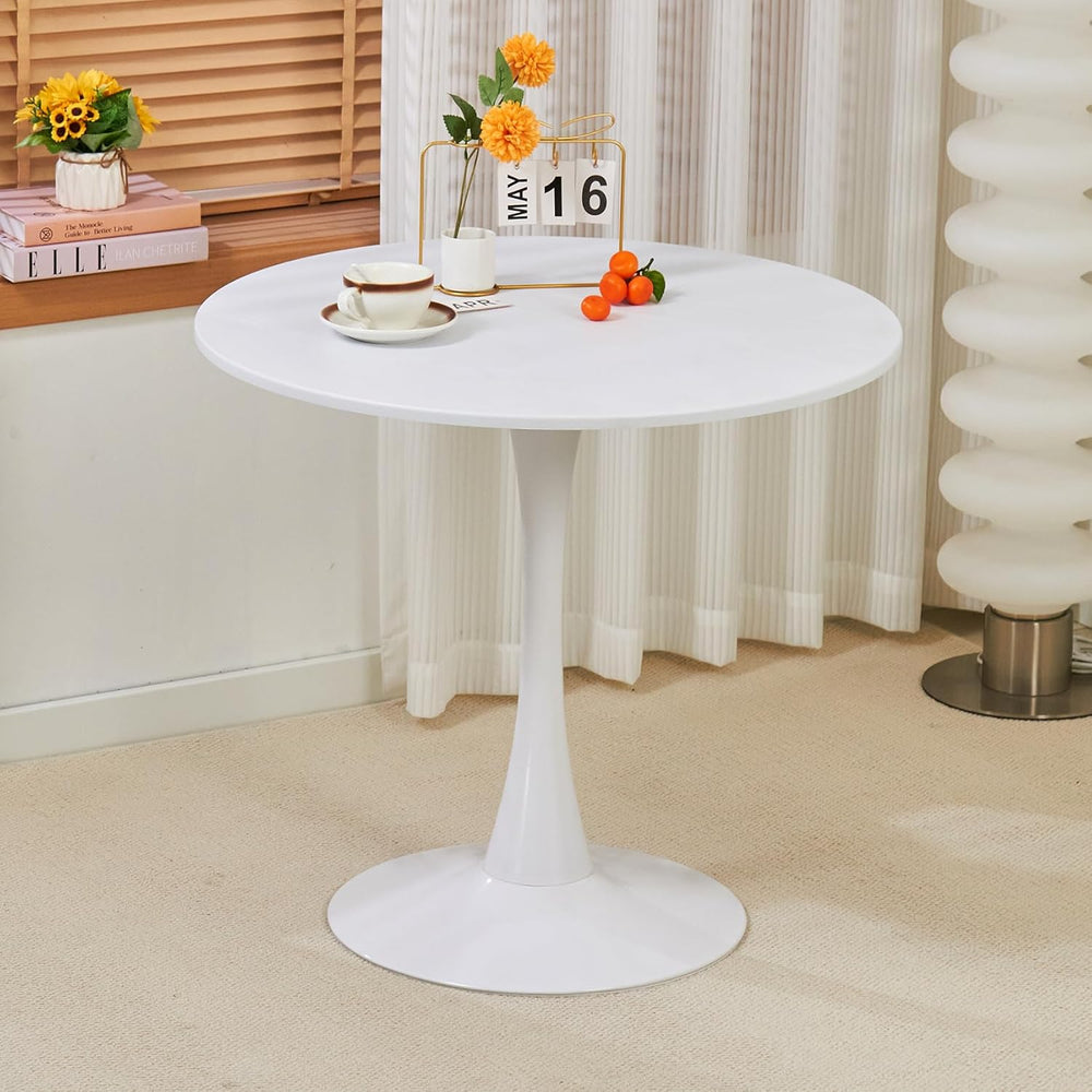 Round Dining Table, 31.5" Circle Tulip Table with Thickened Tabletop &am...