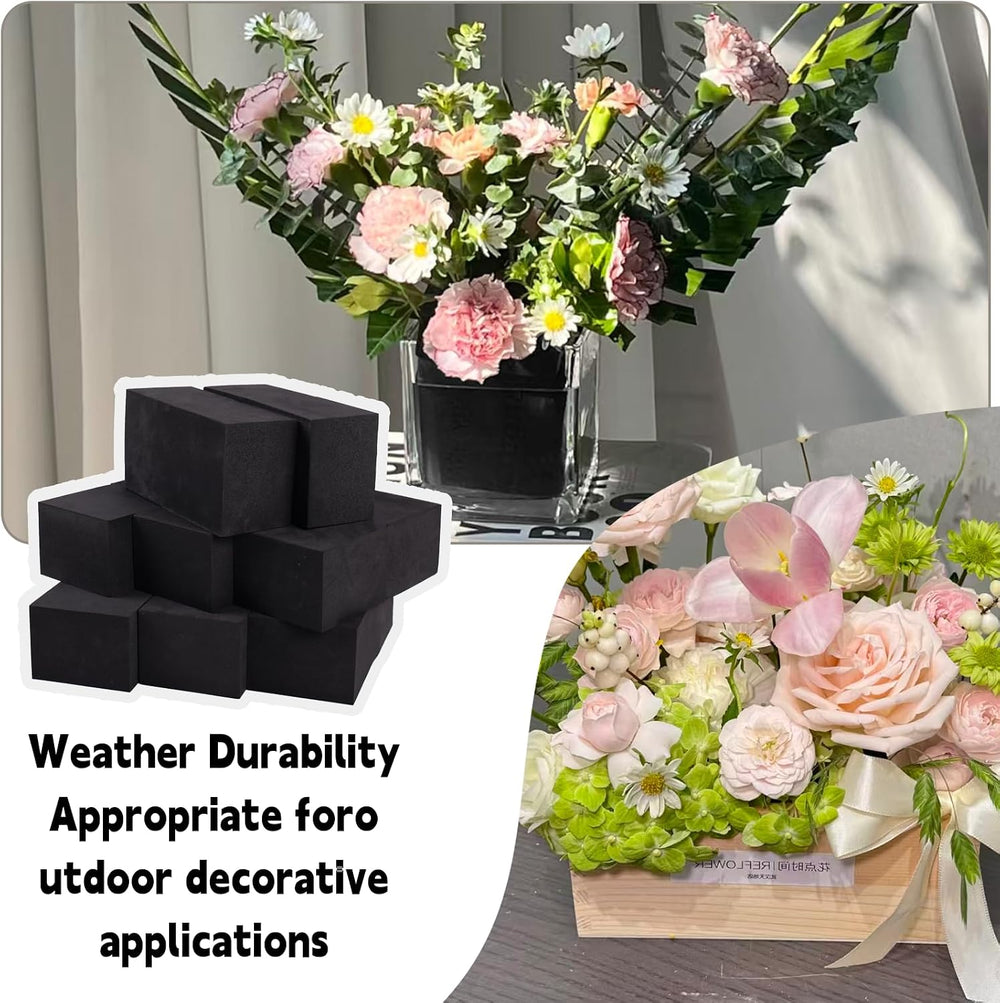 16 Piece Reusable Floral Foam Blocks black, 9 x 3 x 3 Inch, Water Resistant, ...