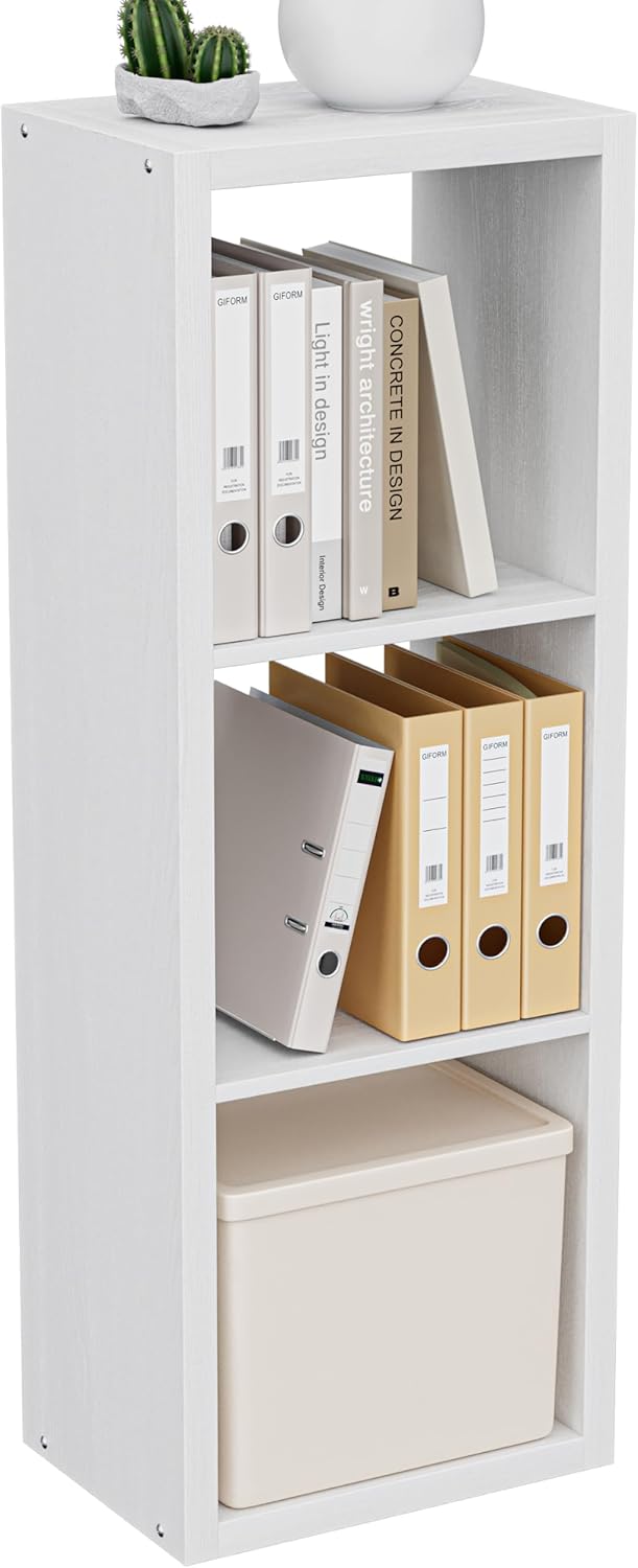 Cube Storage Organizer Bookcase, 3 Tier Decorative 11 inch Open Back Cubical ...