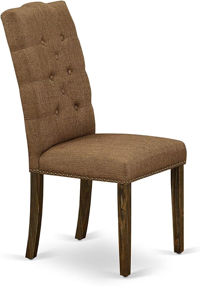 East West Furniture F3EL7-718 7 Piece Kitchen Table Set Consist of a Round Di...