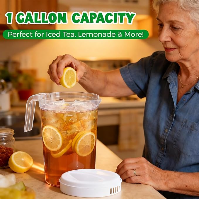 6 Pcs 4 Quart / 1 Gallon Plastic Pitchers