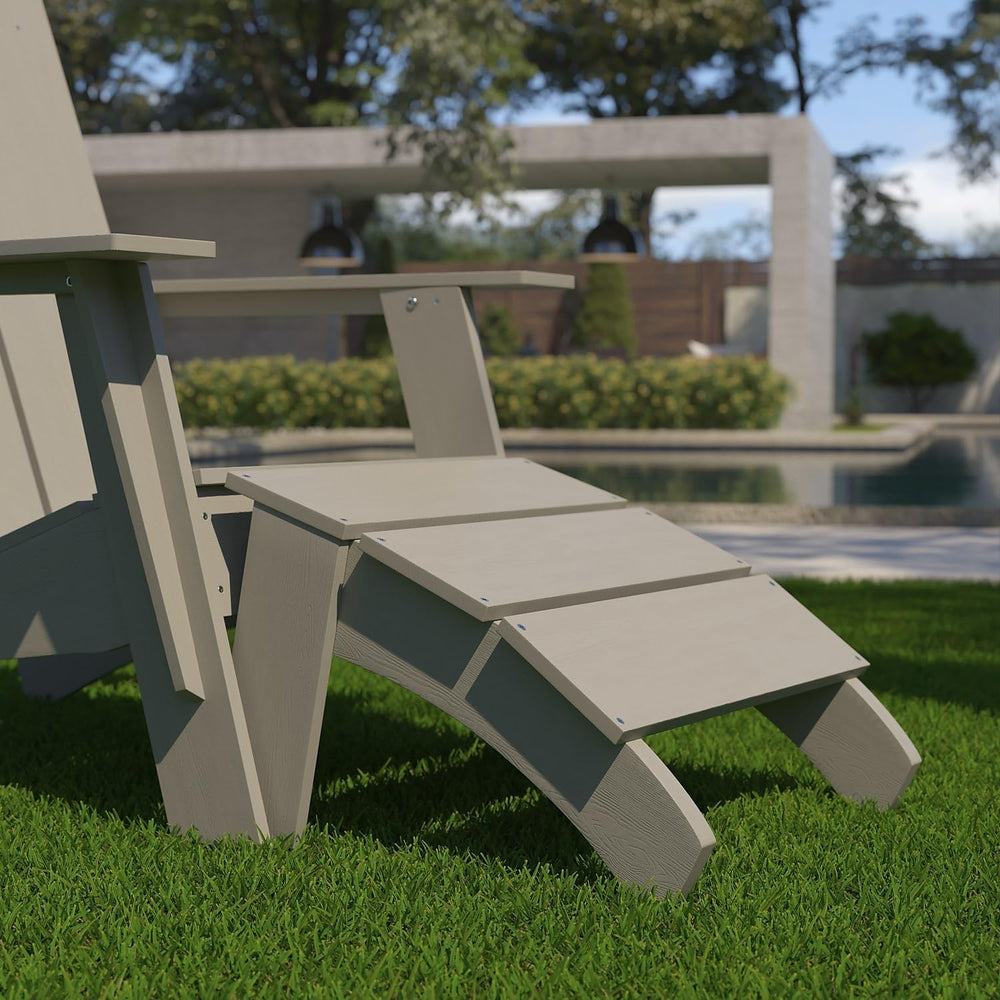 Flash Furniture Sawyer Indoor/Outdoor Commercial Grade Adirondack Ottoman - G...