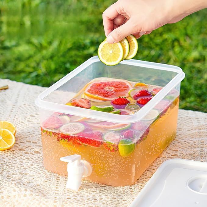 Beverage Drink Dispenser for Fridge, Plastic Beverage Dispenser