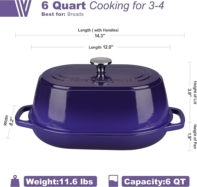 VORRINGARD Enameled Cast Iron Dutch Oven Pot