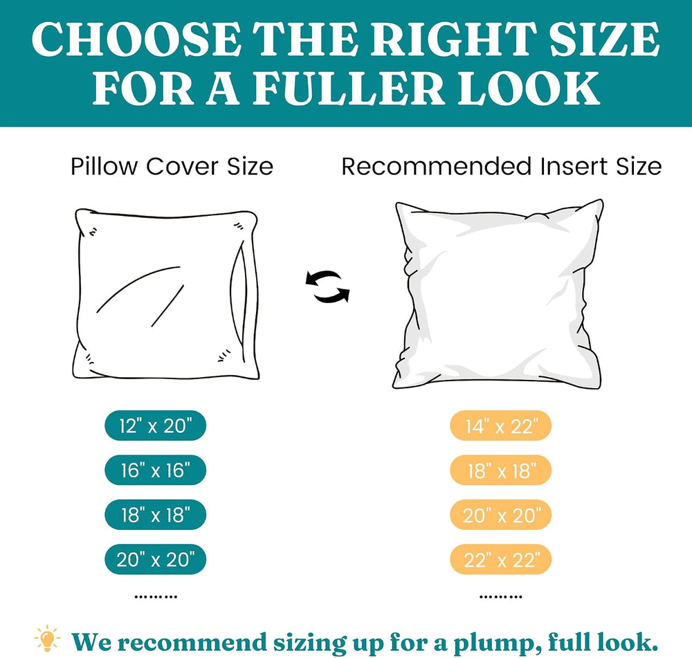 Oubonun 22x22 Throw Pillow Inserts Set of 2, Soft Decorative Couch Cushion