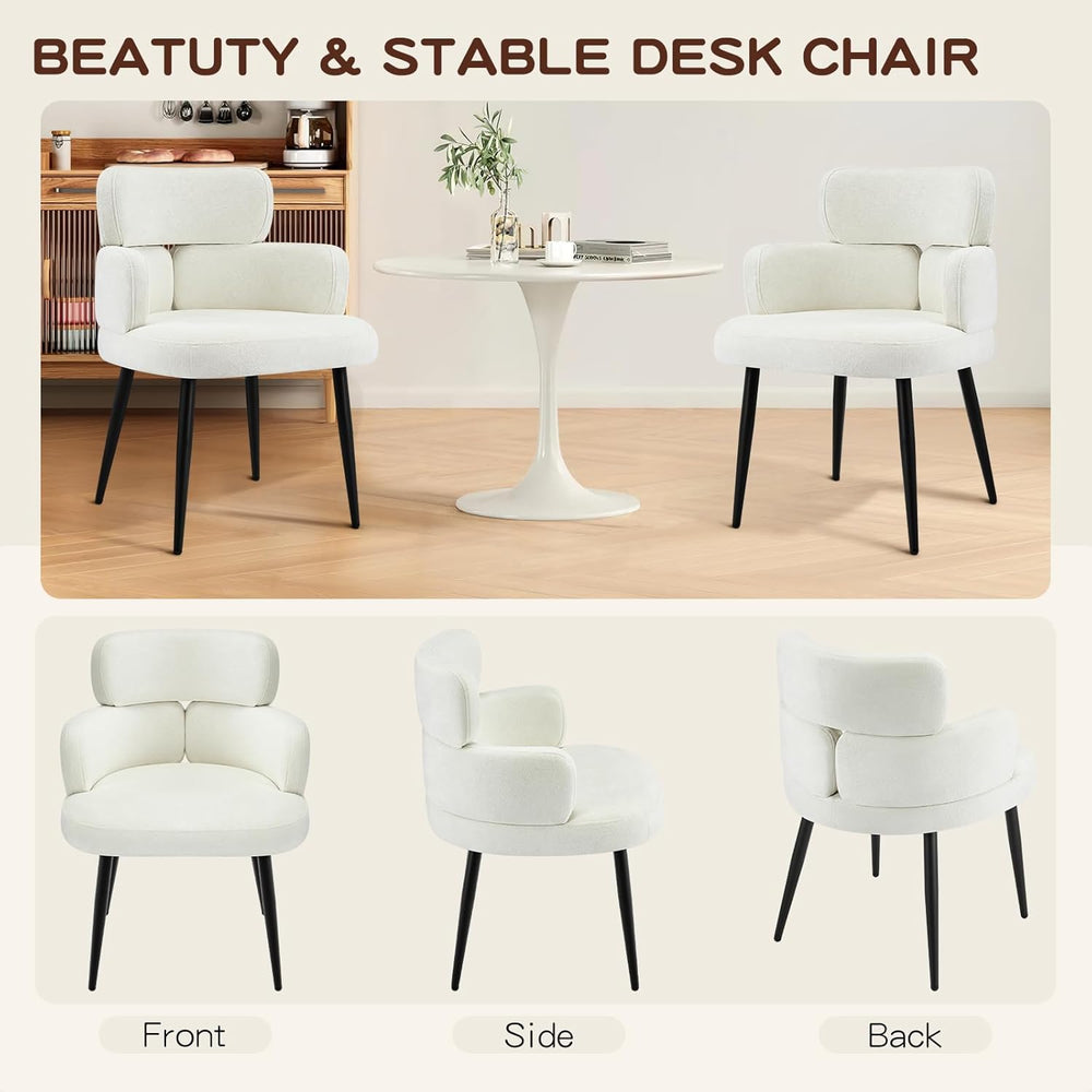 Accent Dining Chair with Arms,Set of 2 Modern Upholstered Side Chair with Sof...