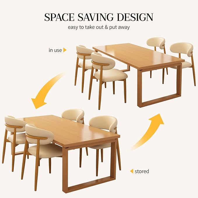 Kitchen Dining Chairs Set of 4 Modern Upholstered Leather Farmhouse Dining Ro...
