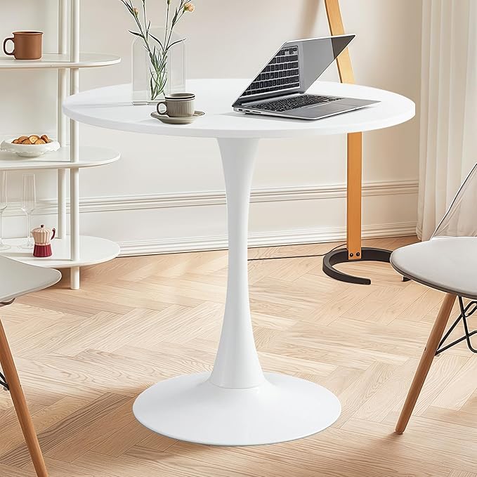 3-Piece 23.6" Round Dining Table Set for 2 with Upholstered Chairs – Spa...