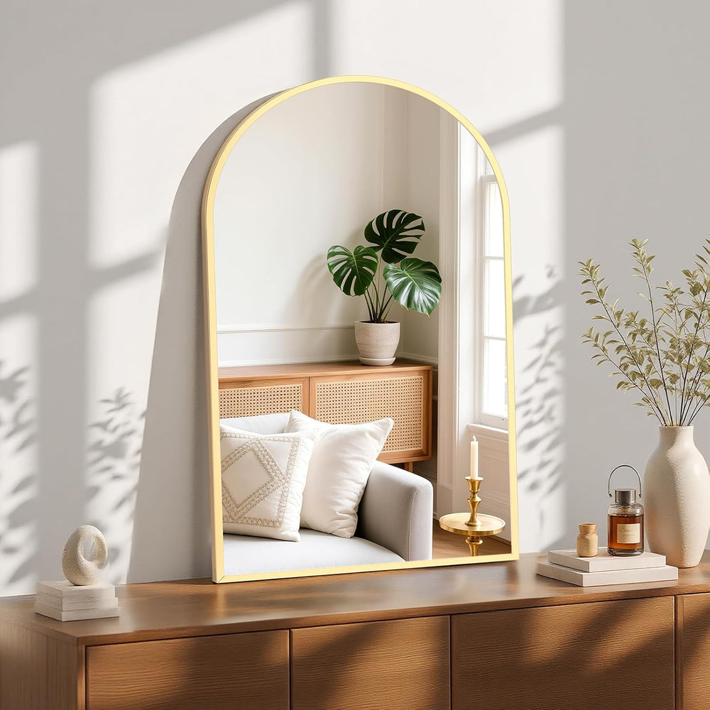 Sweetcrispy 24"x 36" Arched Gold Bathroom Mirrors for Wall, Vanity ...