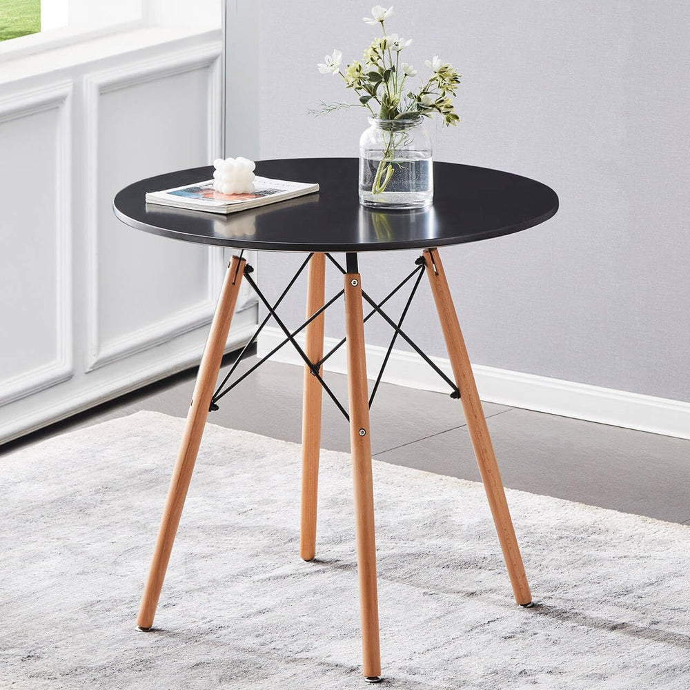 31.5 Inch Small Round Dining Table for 4 People Kitchen Home Modern Leisure W...