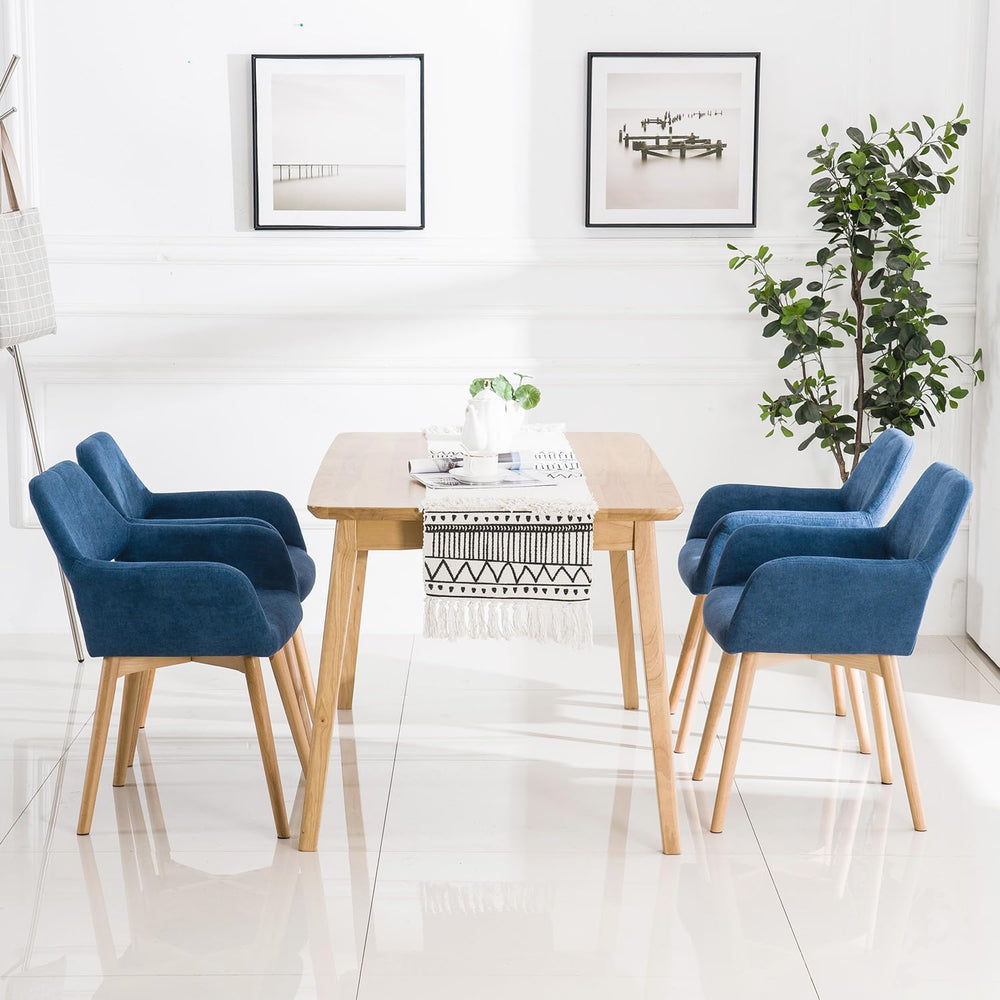 Mid Century Modern Dining Chairs Set of 4 & 2 & 6 Comfy Accent Chair ...