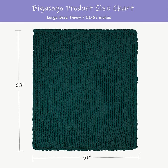 Bigacogo Chunky Knit Throw Blanket