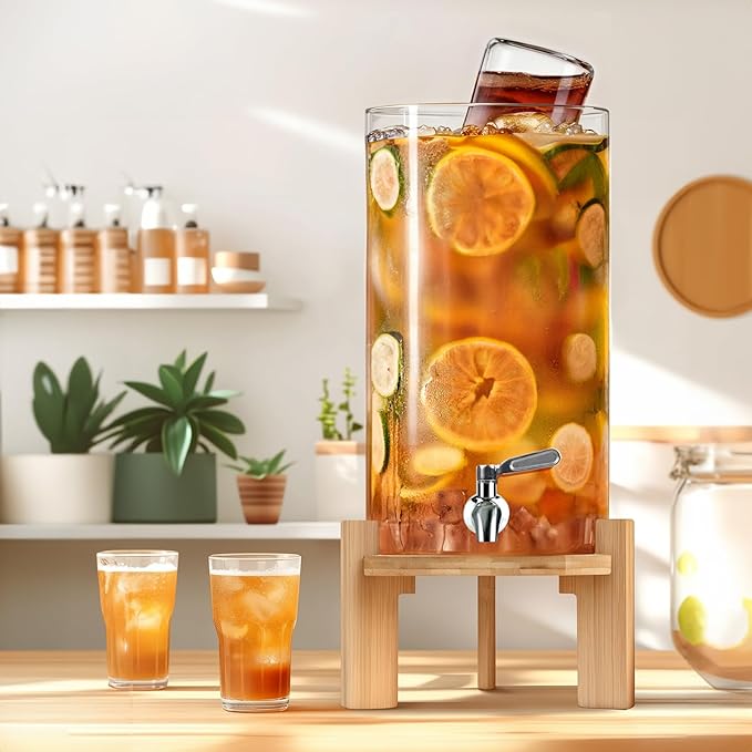Beverage Dispenser 2.9 Gallon, Glass Drink Dispenser