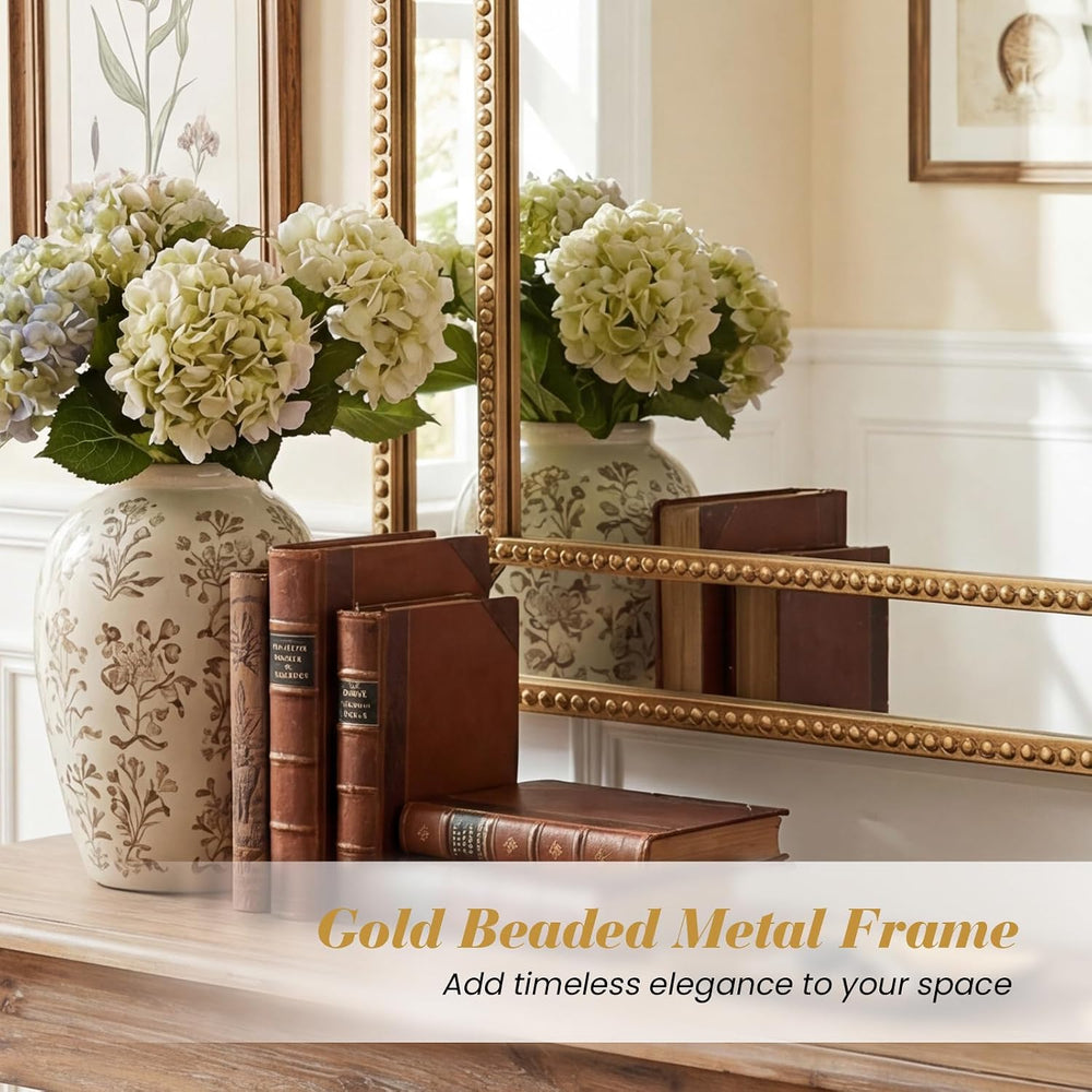 Tangkula 36" x 24" Gold Rectangle Wall Mirror, Decorative Mirror wi...