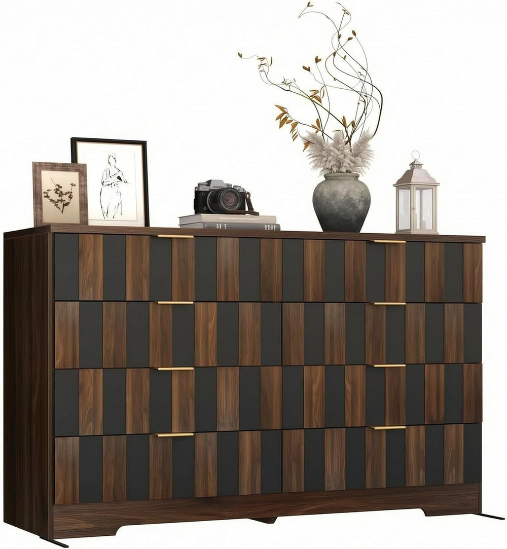 8 Drawer Dresser for Bedroom,48"Wide Modern Chest of Drawer w/ Metal Handle